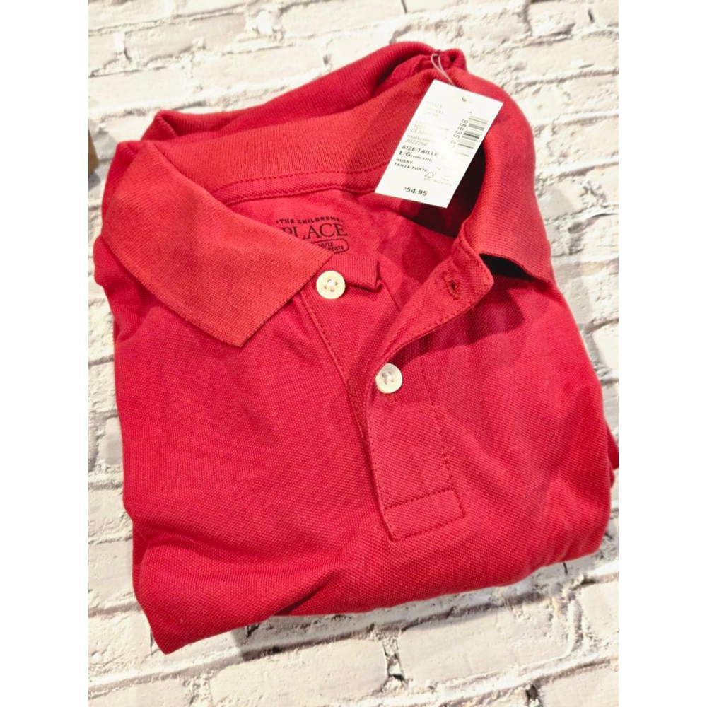 The Children's Place Red Polo Shirt 10/12 Red, HUSKY, NWT, Includes all 5 polos